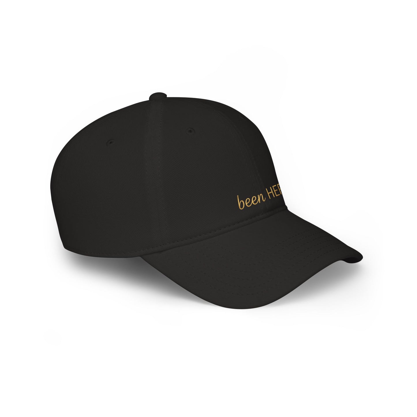 Been HER Embroidered Baseball Cap — Minimalist Gold Script Low-Profile Hat for Women