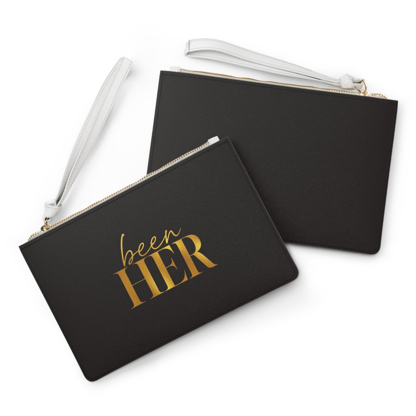 Been Her Gold Script Clutch