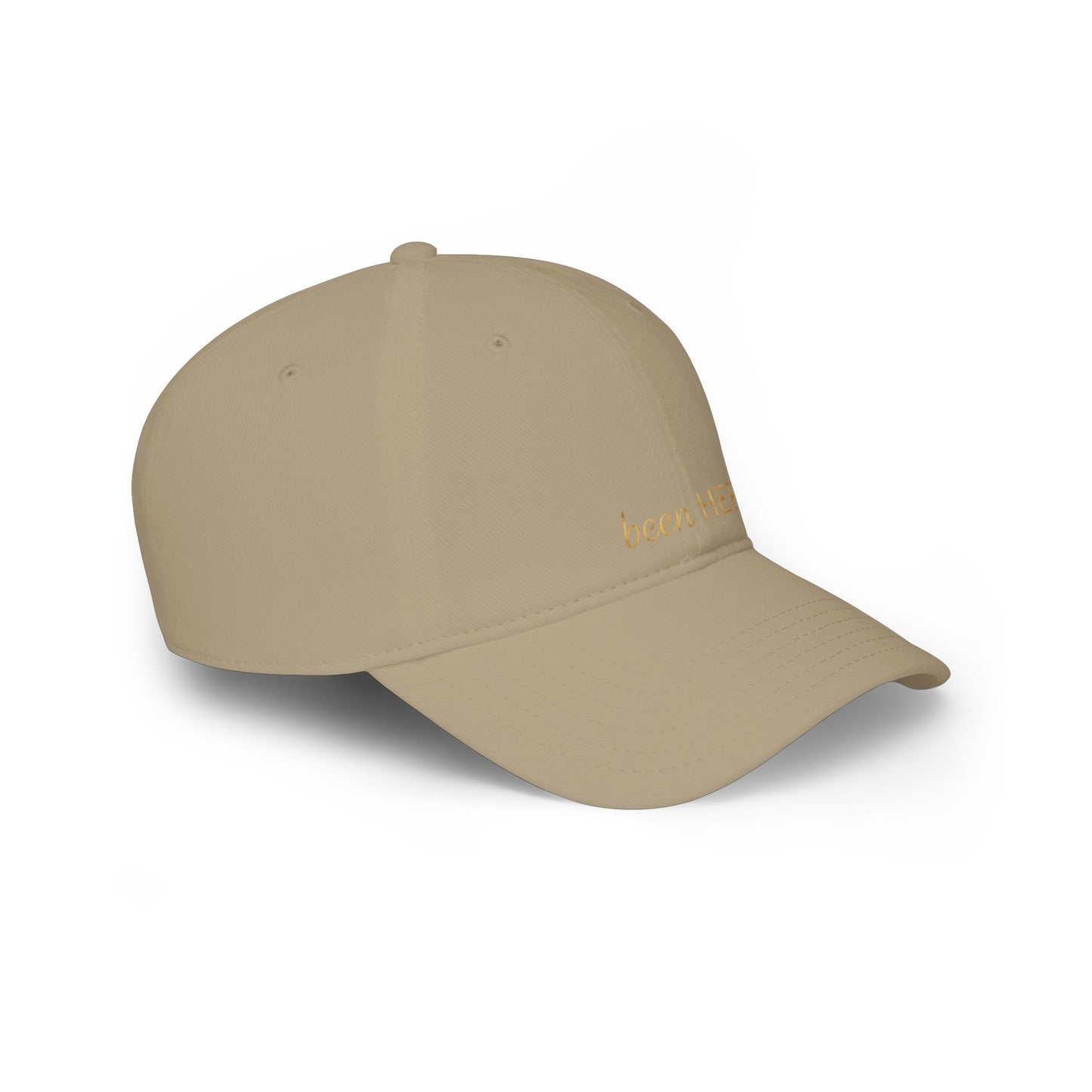Been HER Embroidered Baseball Cap — Minimalist Gold Script Low-Profile Hat for Women